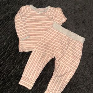 Patagonia Baby Organic Cotton Set - Pink and Gray Stripes